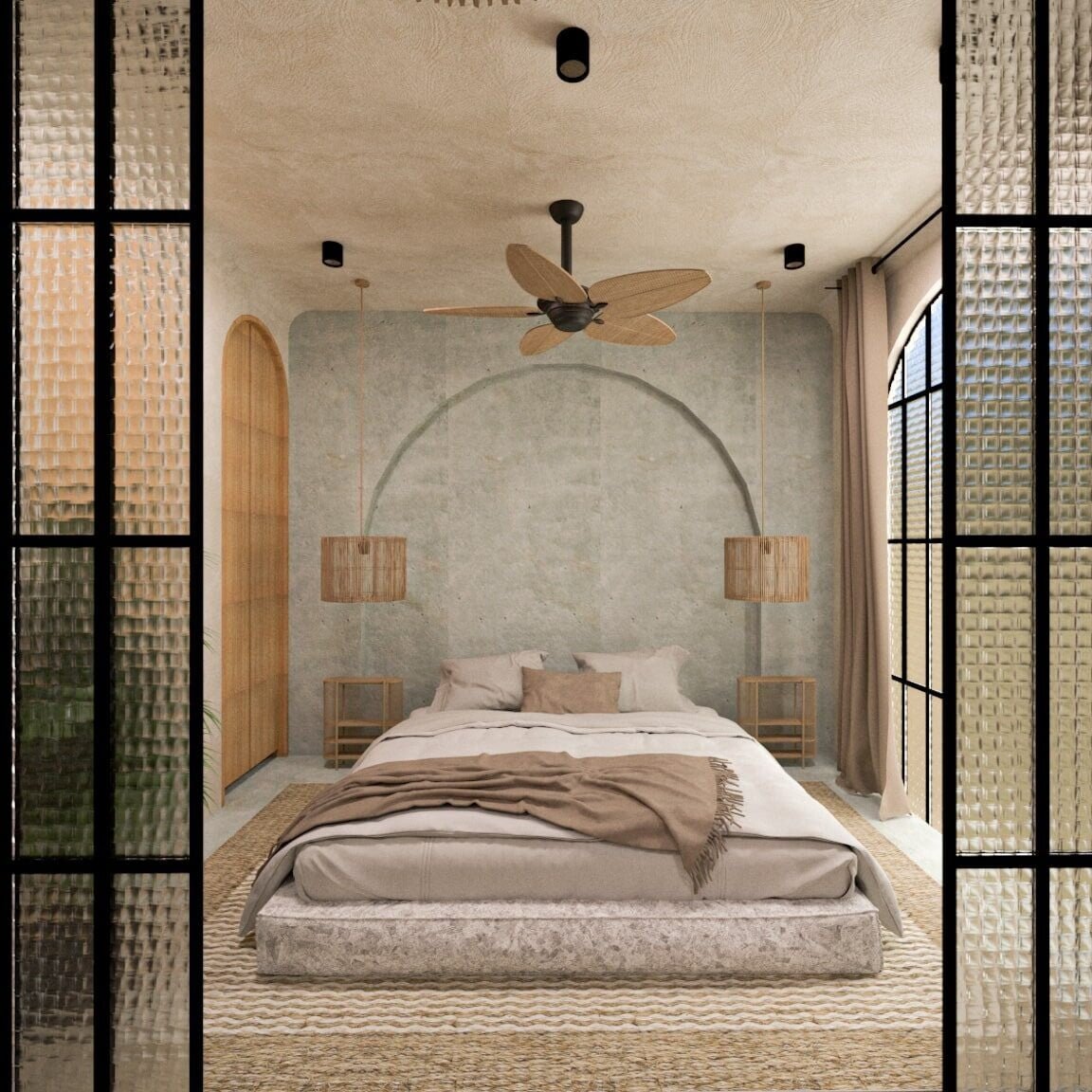 diseño de dormitorio townhouse estudio tulum